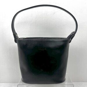 Lovie Paris Black Leather Small Shoulder Bag Purse Zip Closure Y2K Vintage Made